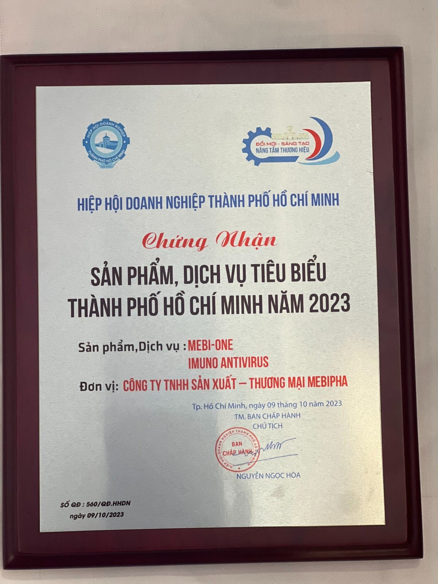 Imuno antivirus chứng nhận